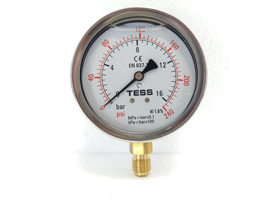 Pressure Gauge 0-16 Bar 0 240 PSI Tess
