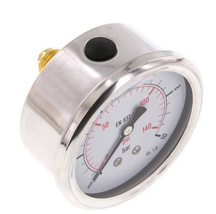 0-140 PSI 0-10 Bar Pressure Gauge