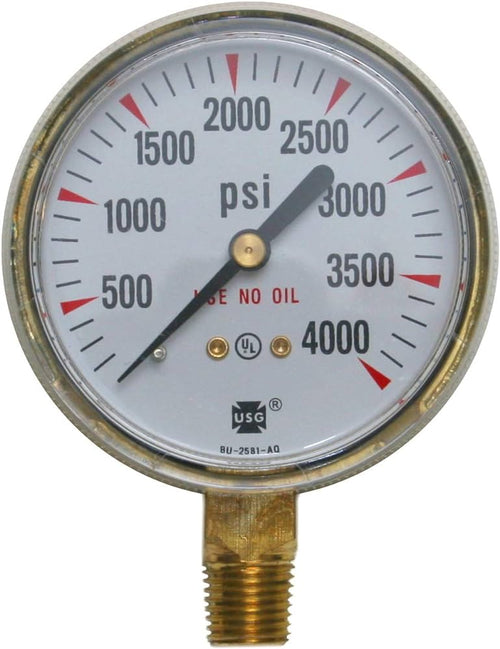 0-4000 PSI Pressure Gauge - USG BU-2581-AM - Industrial Grade-Ram Automations