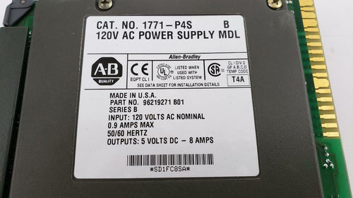 ALLEN-BRADLEY 1771-P4R AC Power Supply Module - 120V-Ram Automations