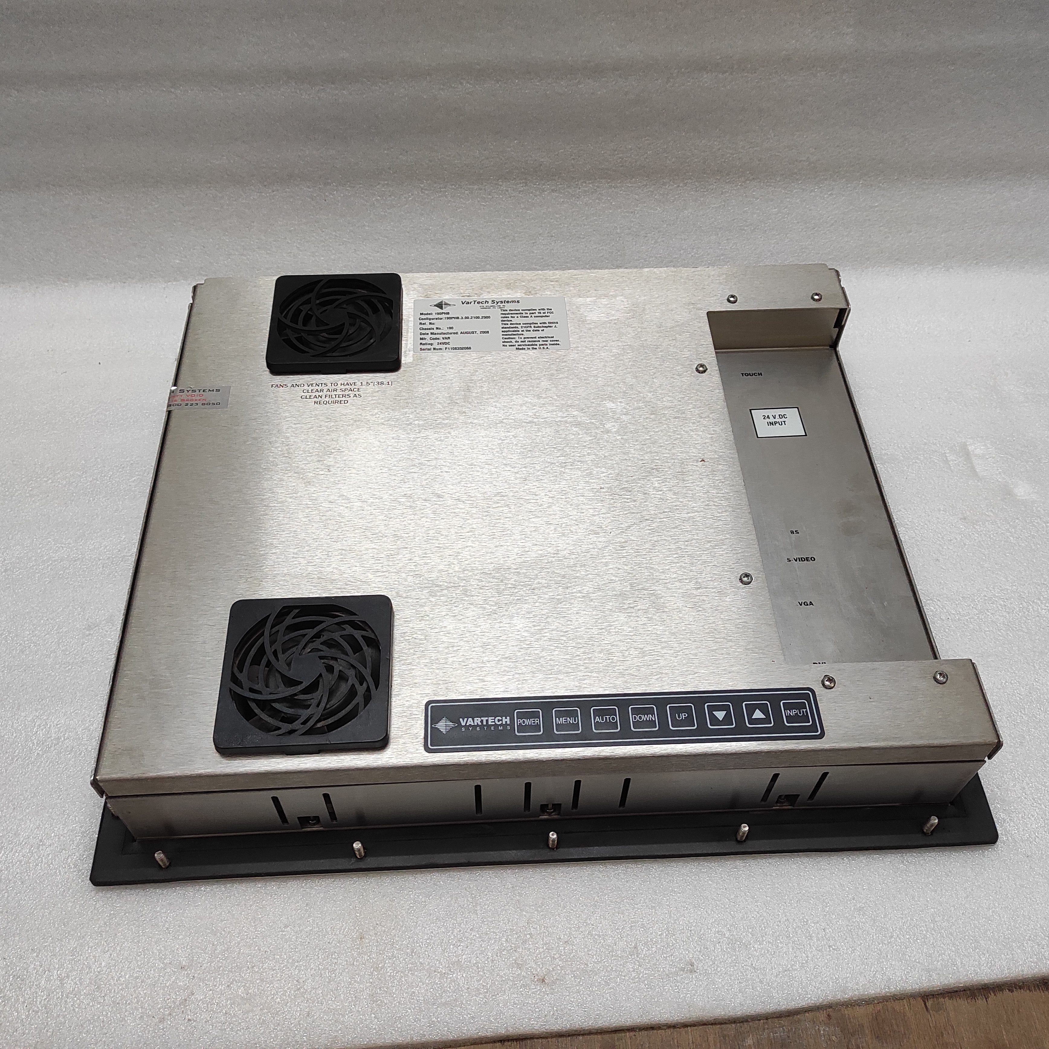 190PHB Display Panel Vartech Systems