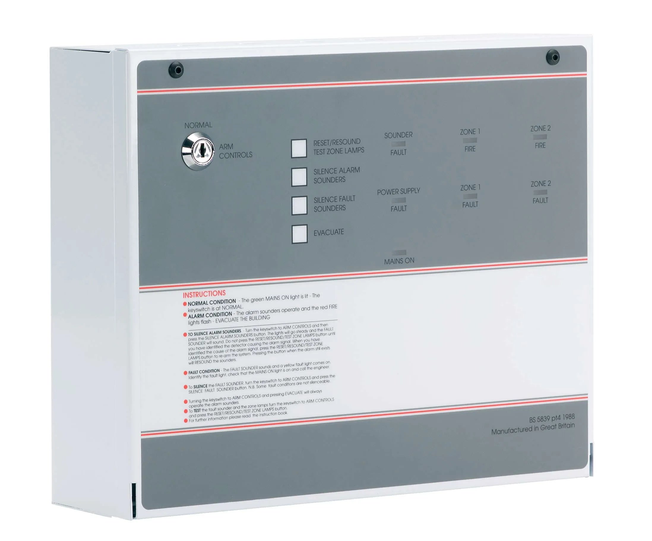 2 Zone Conventional Fire Alarm Panel | C-TEC FF382-2 FP Main image