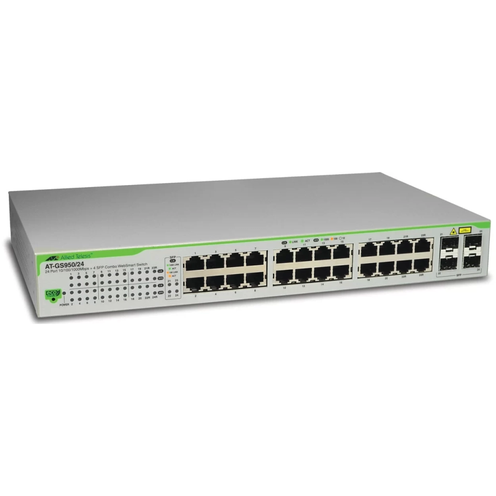 24 Port 10/100/1000Mbps +4 SFP Combo WebSmart Switch | Allied Telesis Main image
