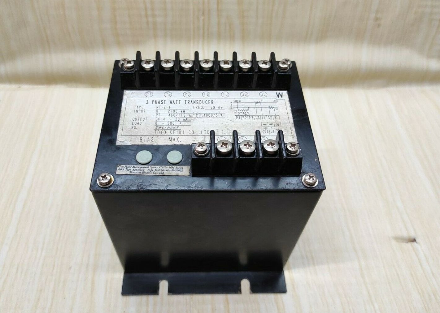 3 Phase Watt Transducer Mt-21 | Toyo Keiki