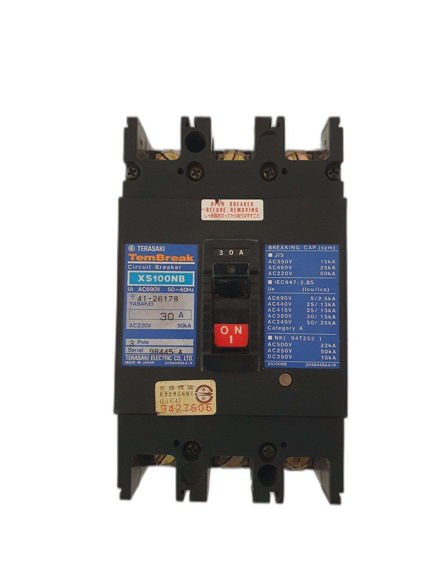 3 Pole Circuit Breaker Terasaki Xs100Ns 60Hz Main image