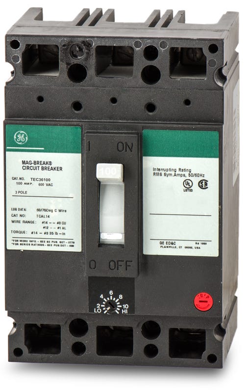3 Pole Motor Circuit Protector General Electric | Tec36100 Main image