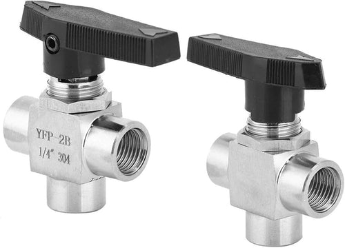 Parker 3-Way Ball Valve - 1/4" Female BSP Brass-Ram Automations