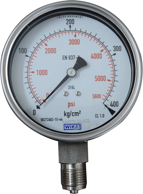 Wika 316L Pressure Gauge - 0-16 Bar, High Accuracy-Ram Automations
