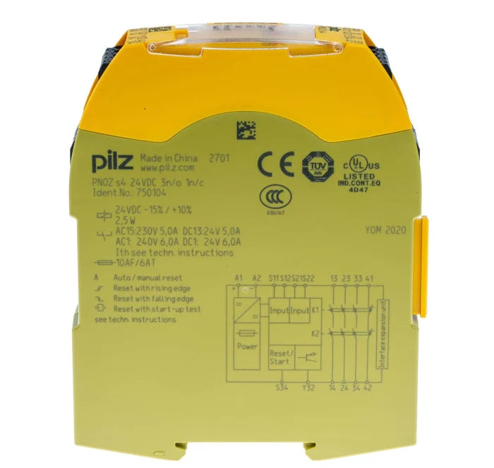 Pilz make - 751109 General Purpose Relay, PnOZ s9 Series, Interface, 3PST-NO, SPST-NC, 24 VDC, 6 A Main image