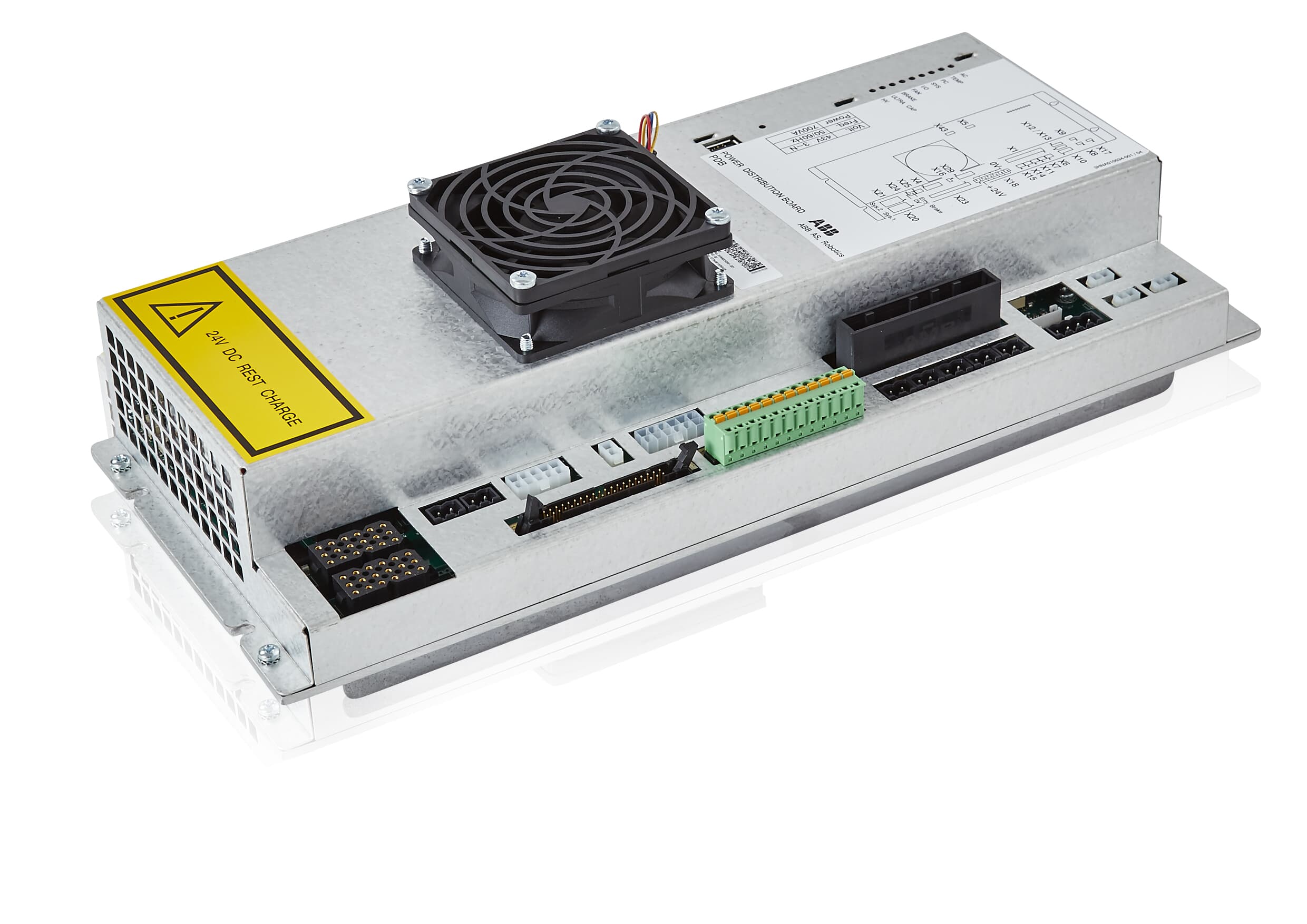 ABB 2 2 VALVE BLOCKASSY 3HNA004978-001 with ventilation fan and connectivity ports for industrial automation Main image