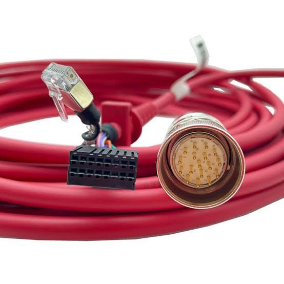 ABB Bracket 3HAB7610-1 Red Cable with Multiple Connectors for Automation Systems Main image