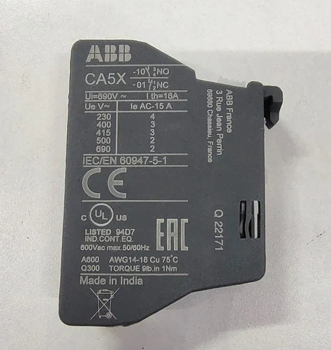 Abb Ca5-01 Auxiliary Contact Block 16A 690V