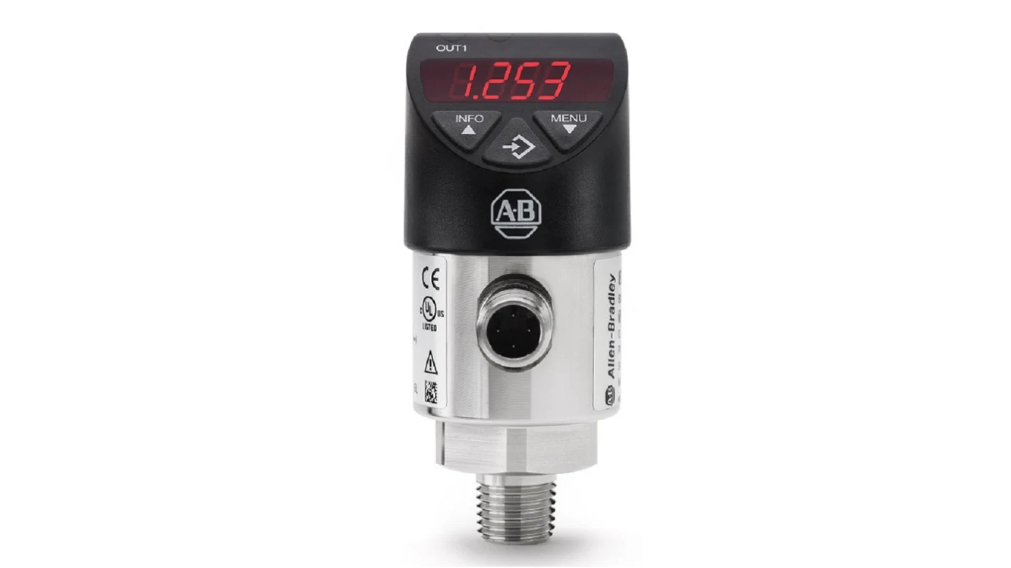 Allen-Bradley 836P-N3NMGB20A-D4 Pressure Sensor with Digital Display and Stainless Steel Body