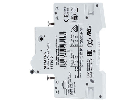 Auxiliary Circuit Switch 16A Siemens 5St3010