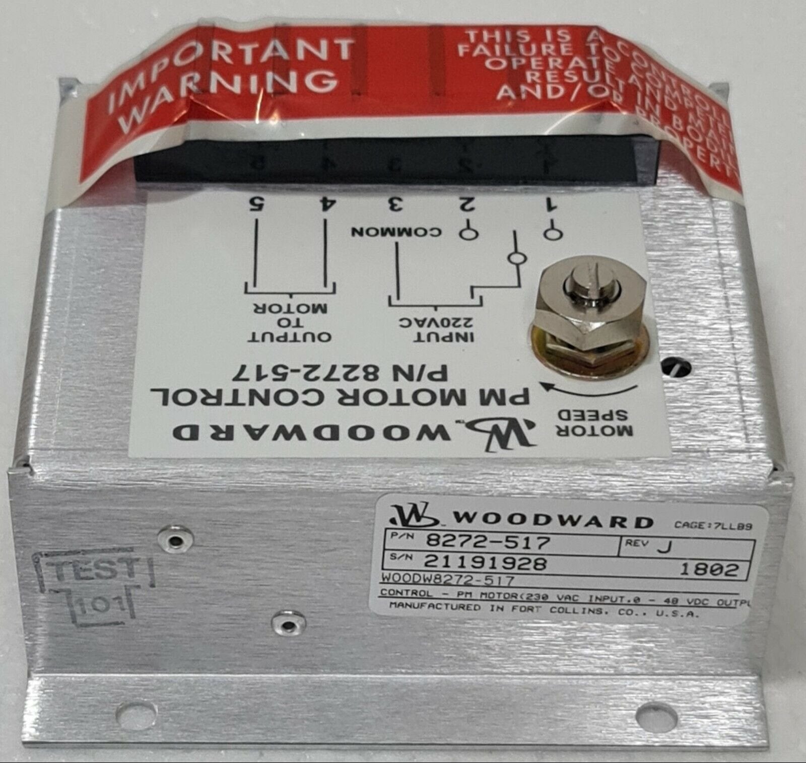 High Performance Woodward PM Motor Control 8272-517 Main image