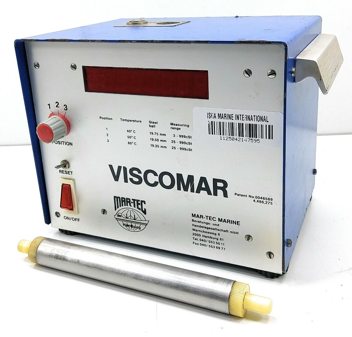 Industrial Test Equipment Viscometer Mar-tec Viscomar | Mar-tec Main image