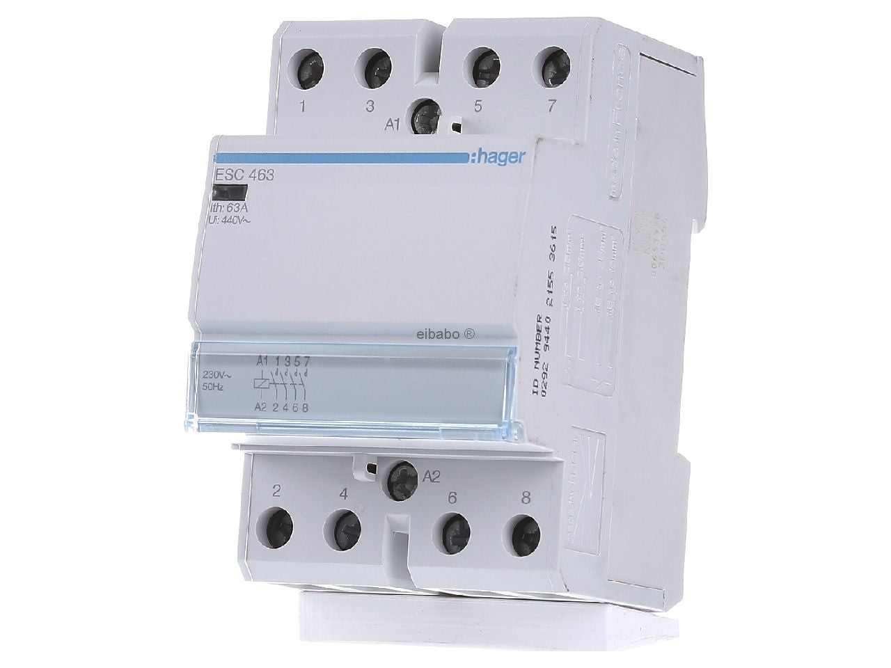 Installation Contactor 63A 230Vac | Hager Esc463