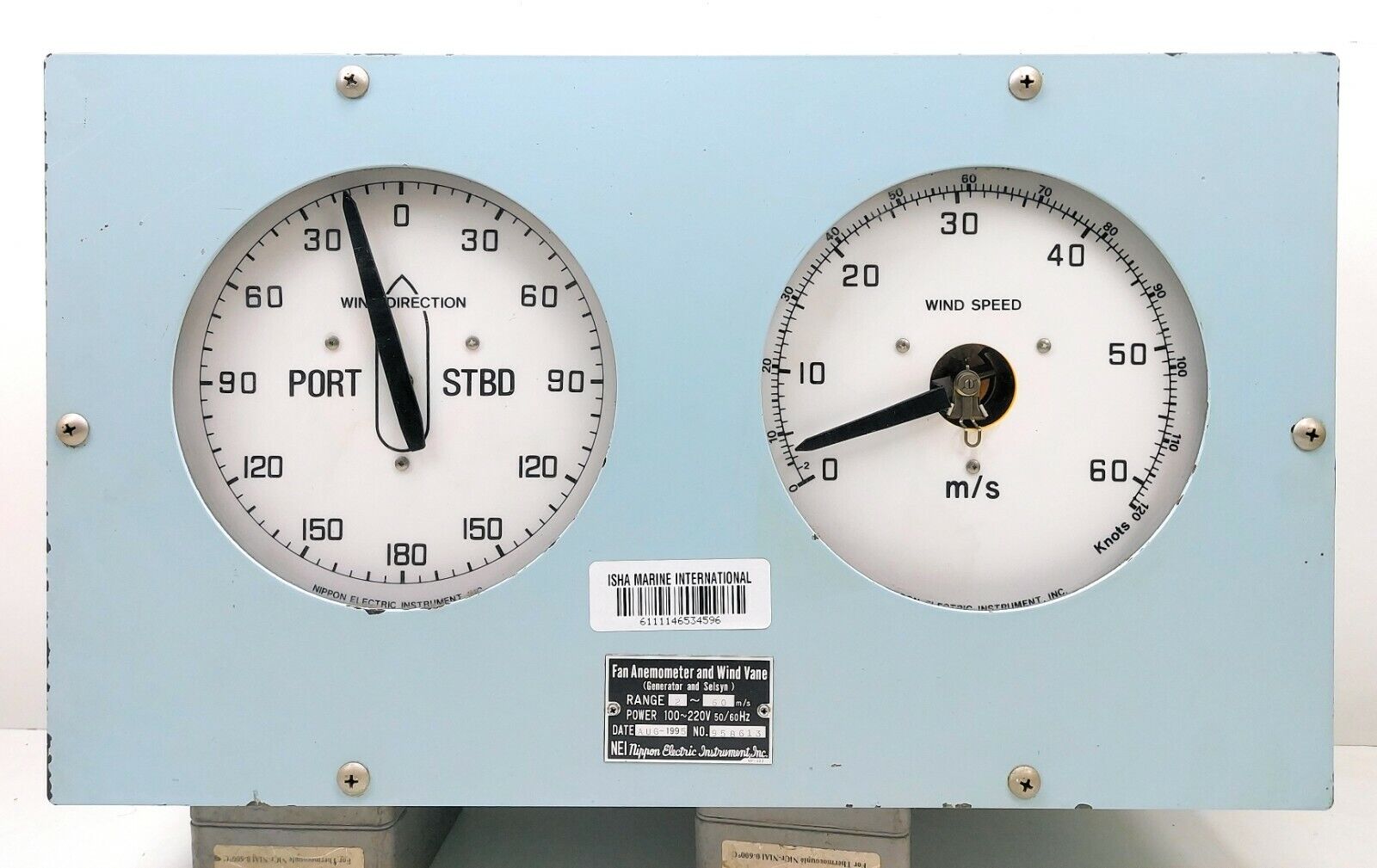 NEI Fan Anemometer and Wind Vane Indicator for 110V 60Hz Systems Main image