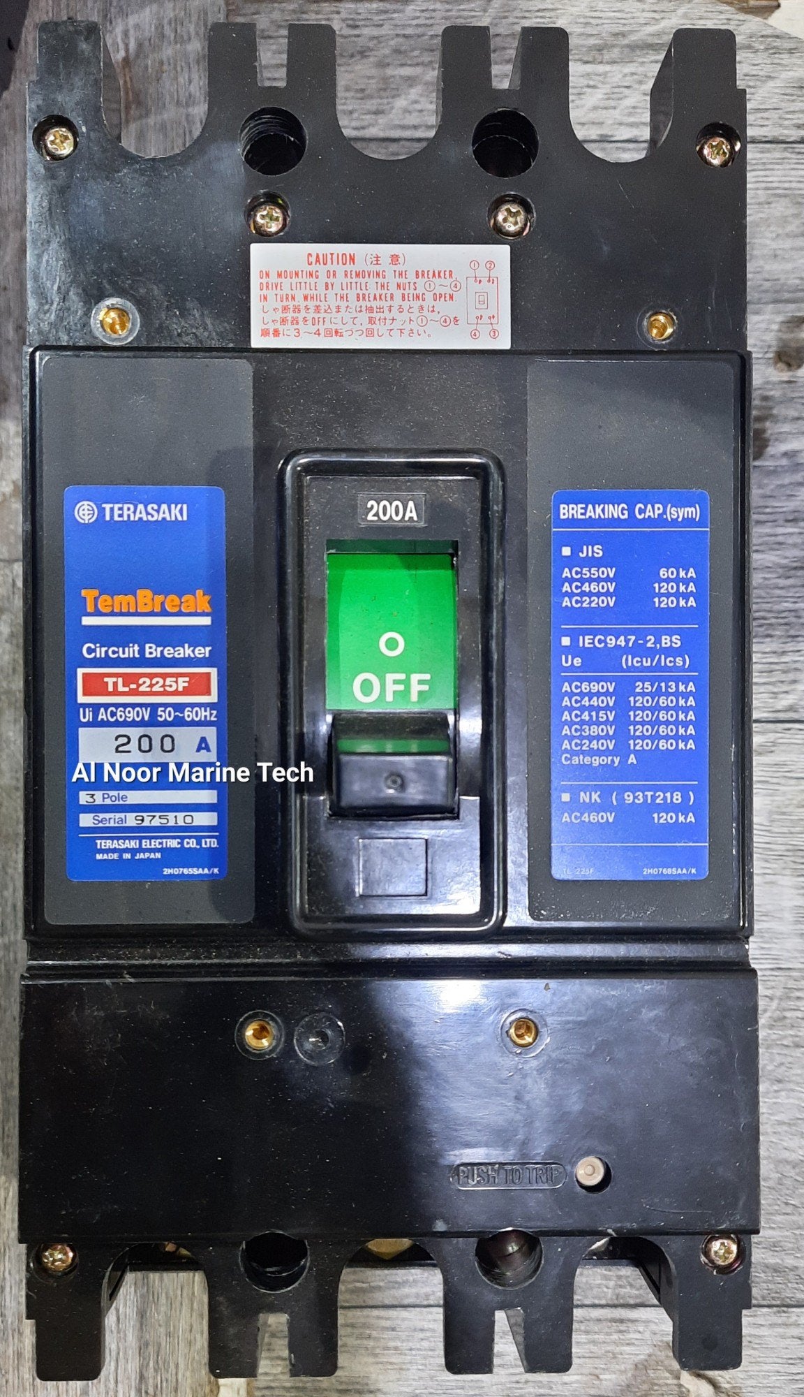 TERASAKI TL-225F Circuit Breaker 150A | TERASAKI - Ram Automations