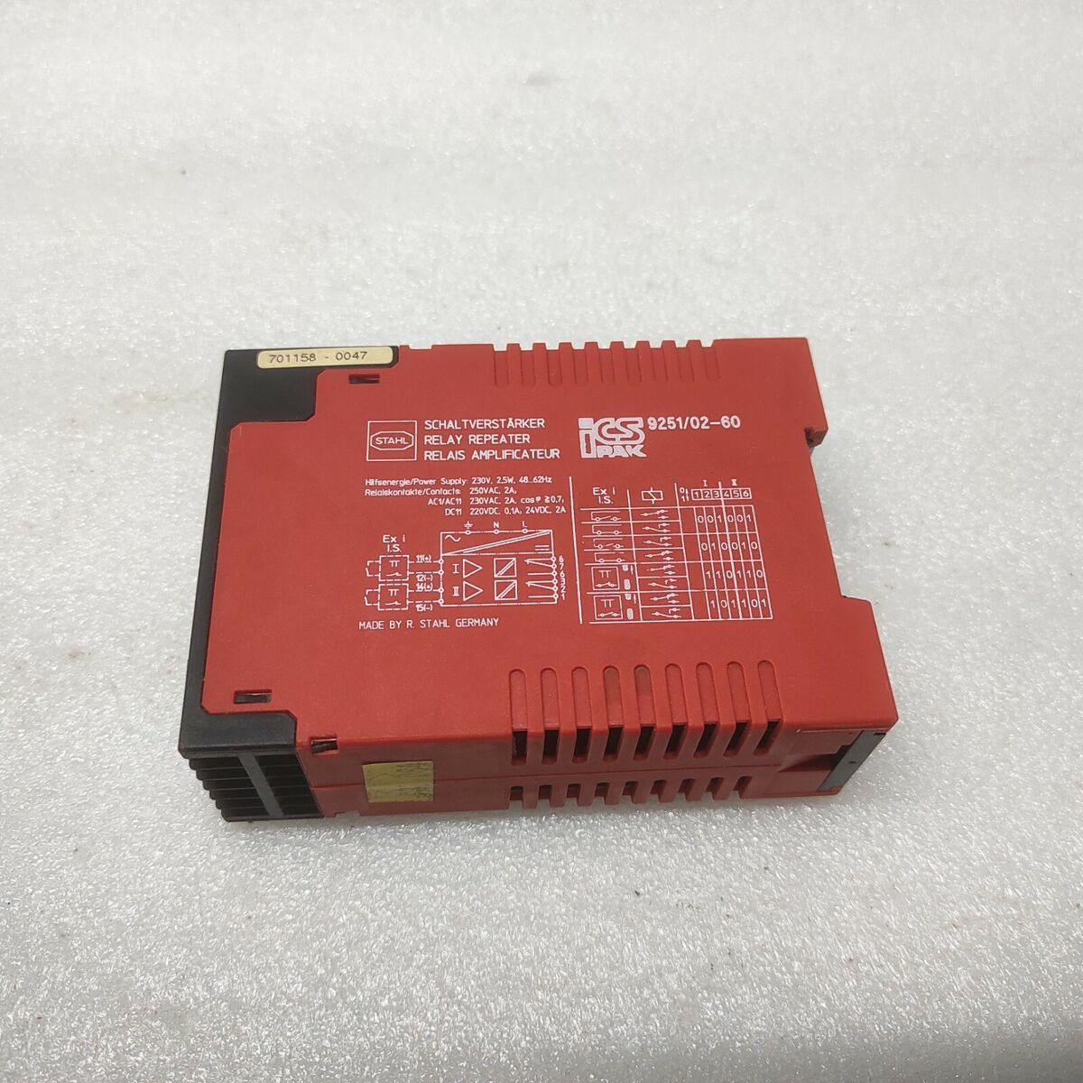 Relay Repeater 230V Stahl 9251 02 60 | Stahl Main image