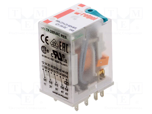 Relpol Relay With Base R4-2314-23-1024-wtl - 24VDC, 6A-Ram Automations