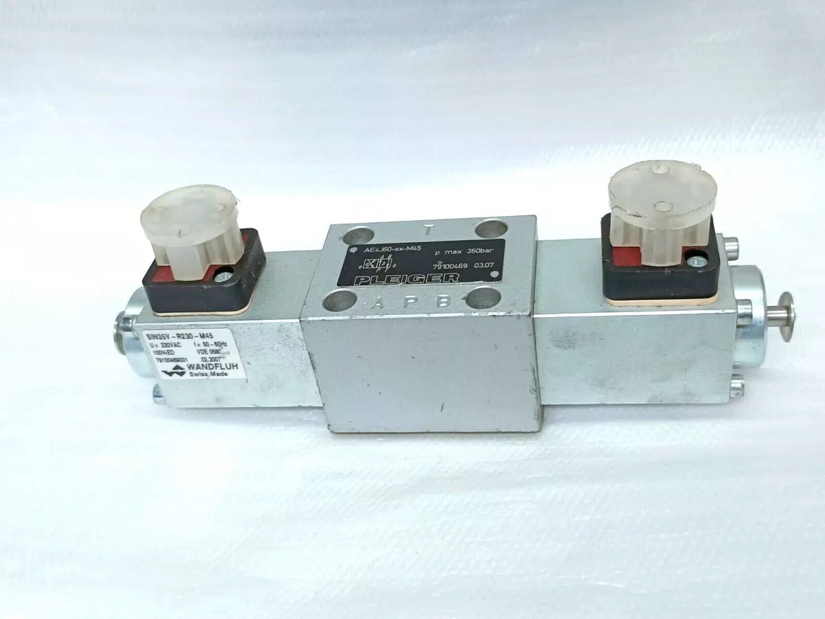 Pleiger Hydraulic Solenoid Valve AE4J60-XX-M45T13 with Max 350BAR Pressure Rating H148 - Ram Automations