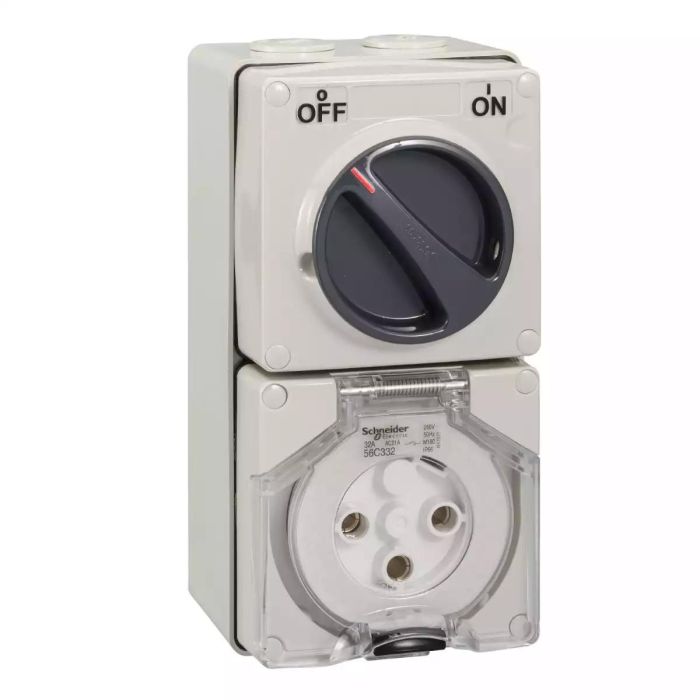 Scheider Electric S56C332 3 Pin Combination Switch Socket