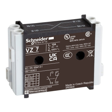Schneider VZ 7 Auxiliary Contact Block 600V AC 12A | Schneider Main image