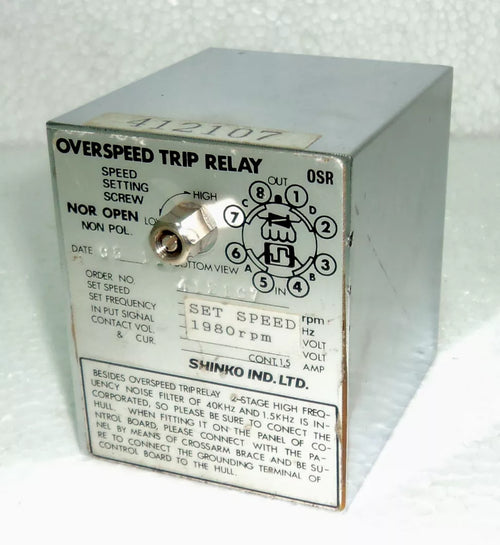 Shinko OSR Relay - Over Speed Trip Protection for Industrial Safety-Ram Automations