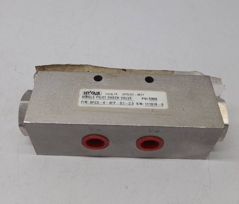 Single Pilot Check Valve Hyvair SPC5-4-4FP-D1-2.5 | Hyvair