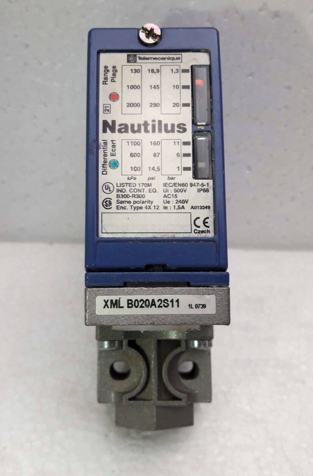 Telemecanique B020A2S11 Pressure Switches | Xml