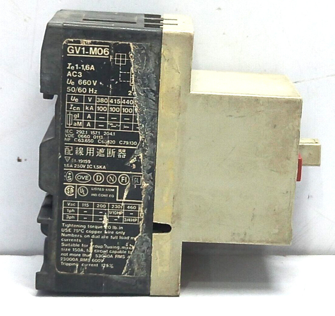 TELEMECANIQUE MOTOR STARTER CIRCUIT BREAKER GV1-M06 660V 3 PHASE | TELEMECANIQUE Main image