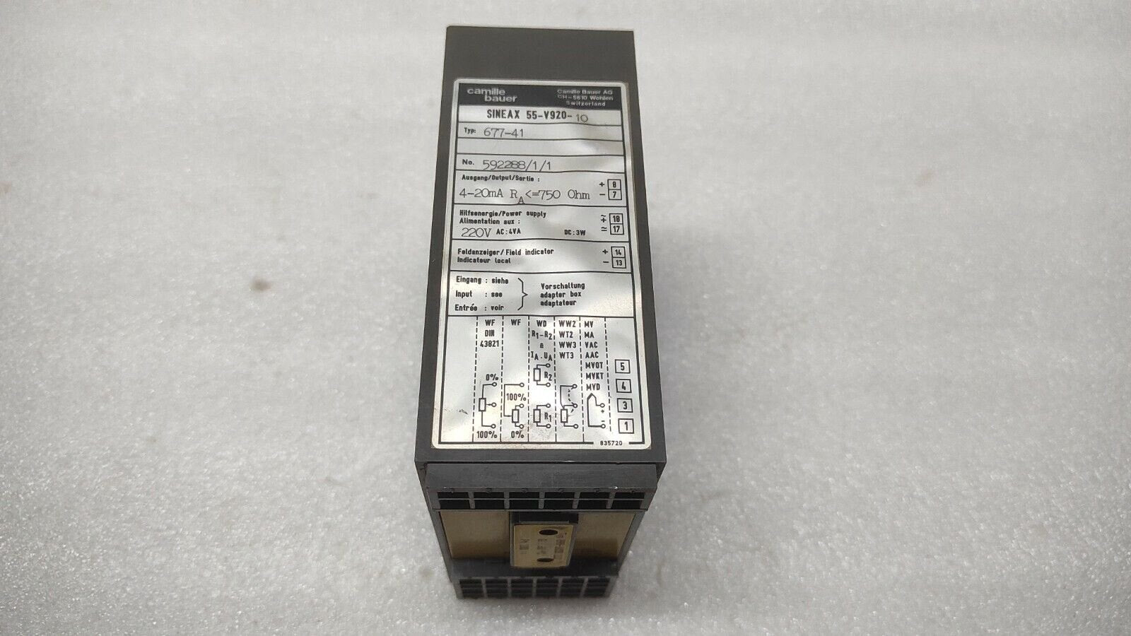 Temperature Transmitter 55 V920 10 Camille Bauer Sineax Main image