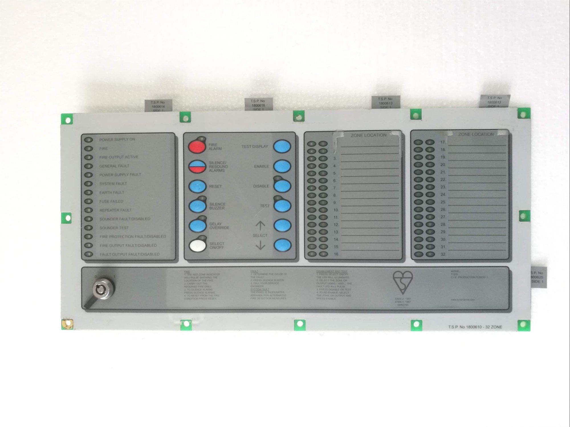 TYCO T1232 Fire Alarm Controllers with 32 Zone Panel Main image